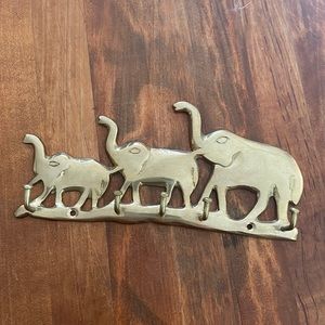 SOLD Vintage brass elephant key holder
